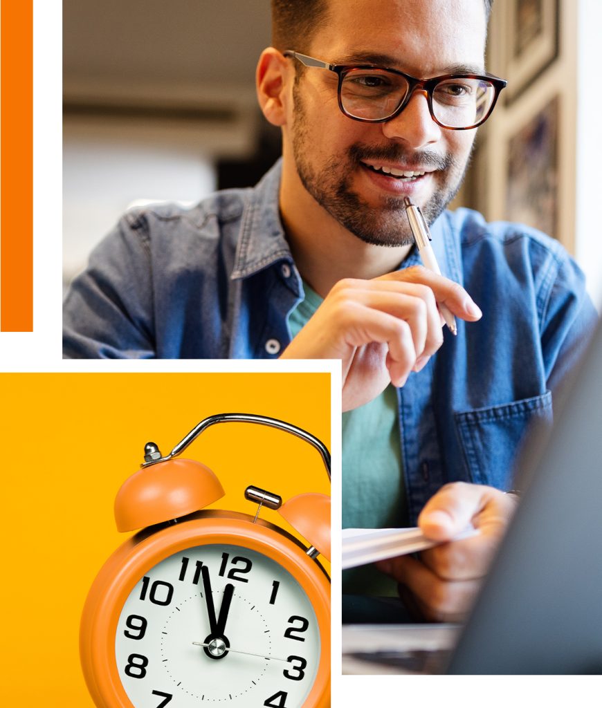 Ragazzo sorridente che studia